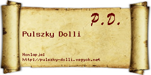Pulszky Dolli névjegykártya